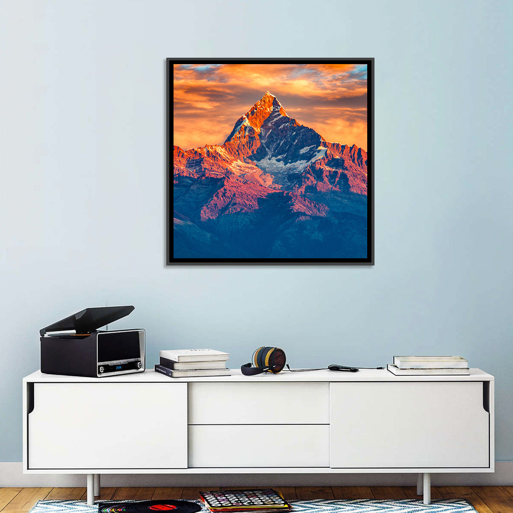 Machhapuchhre Sunrise Over Pokhara Wall Art