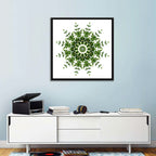 Botanical Green Leaf Mandala Wall Art
