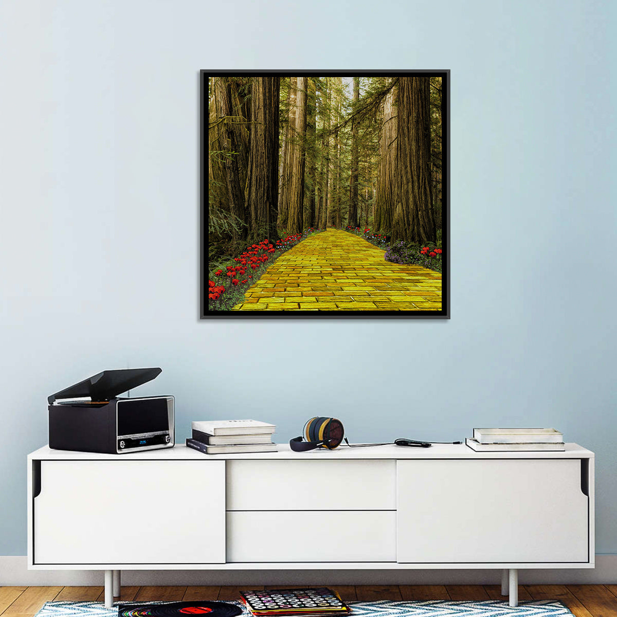 Yellow Brick Path Through Redwoods Wall Art