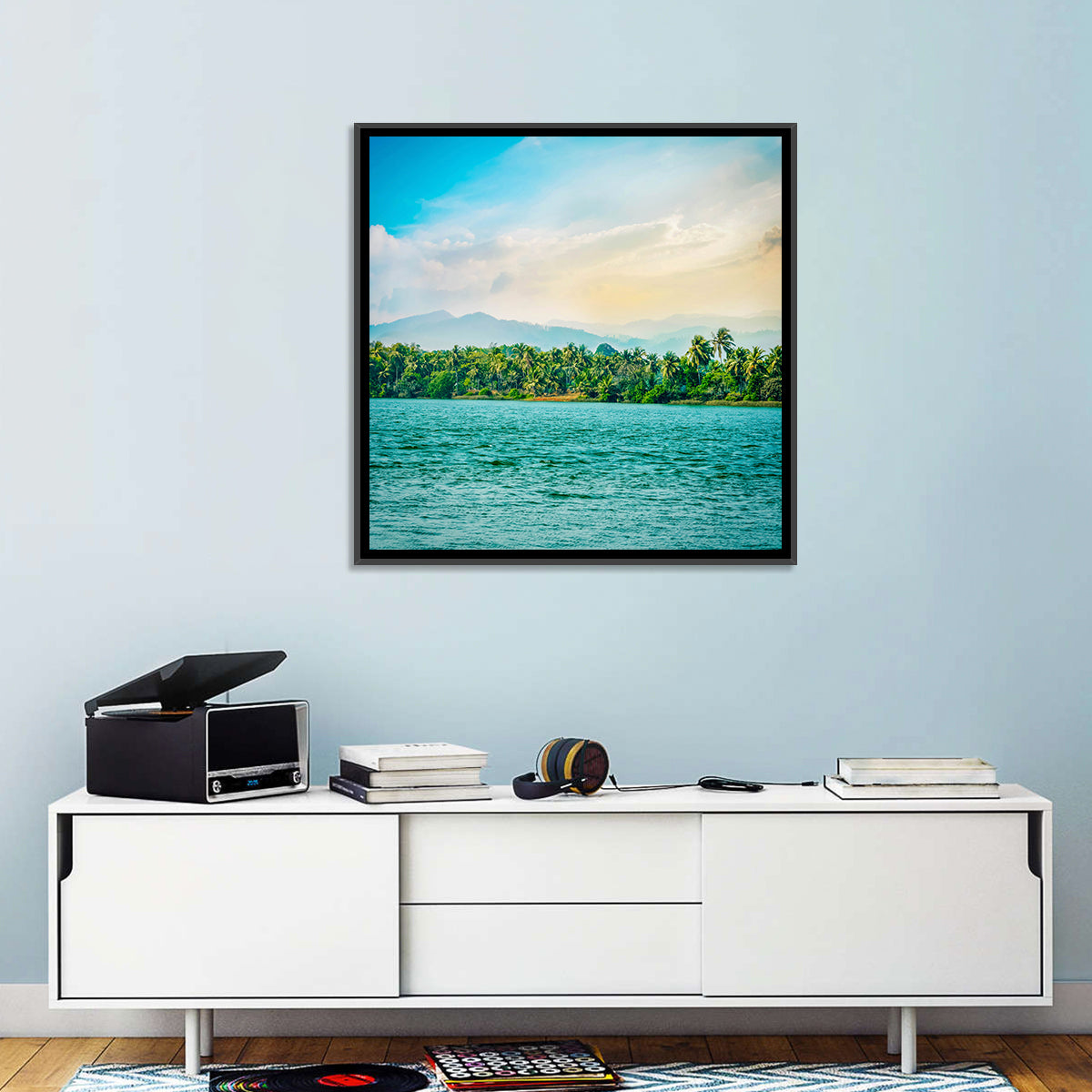 Indian River Morning Light Wall Art in a room, square