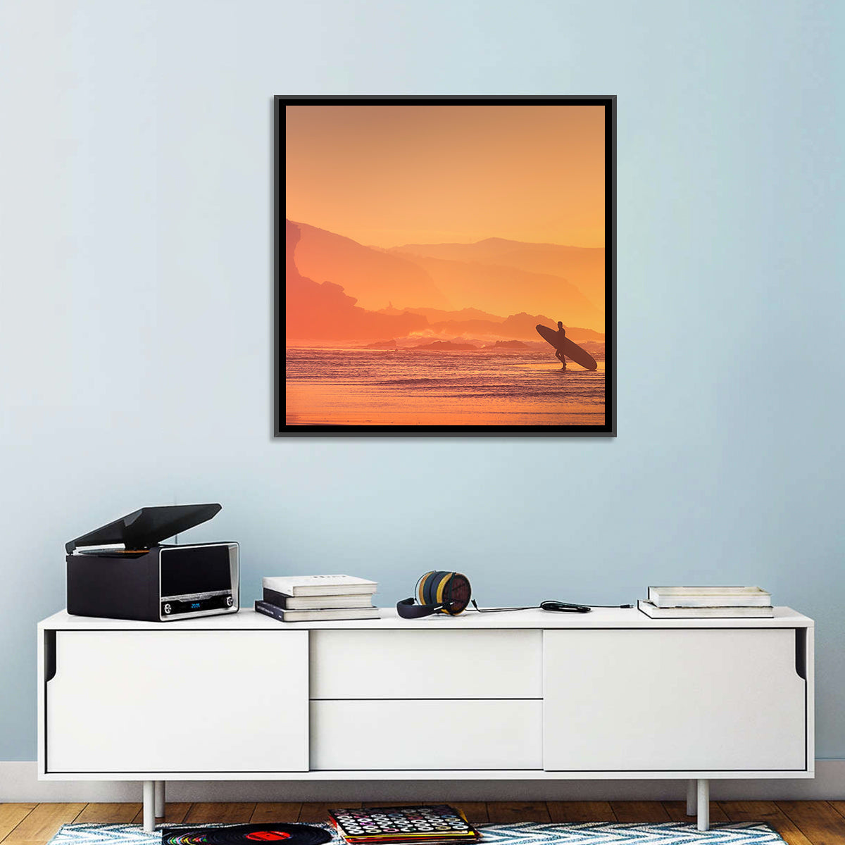 Surfer at Beach Wall Art