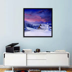 Snowy Mountain Cabin Wall Art
