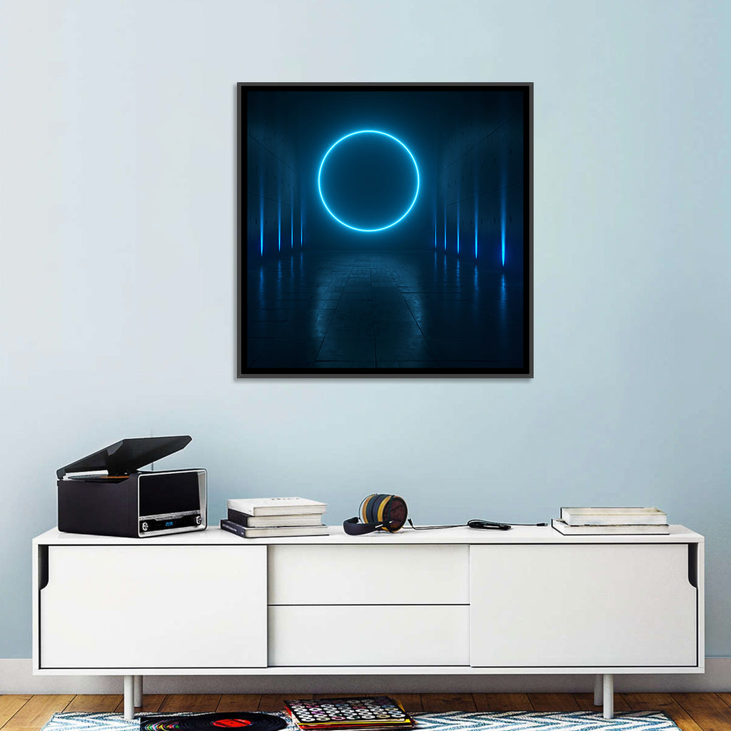 Glowing Neon Corridor Wall Art