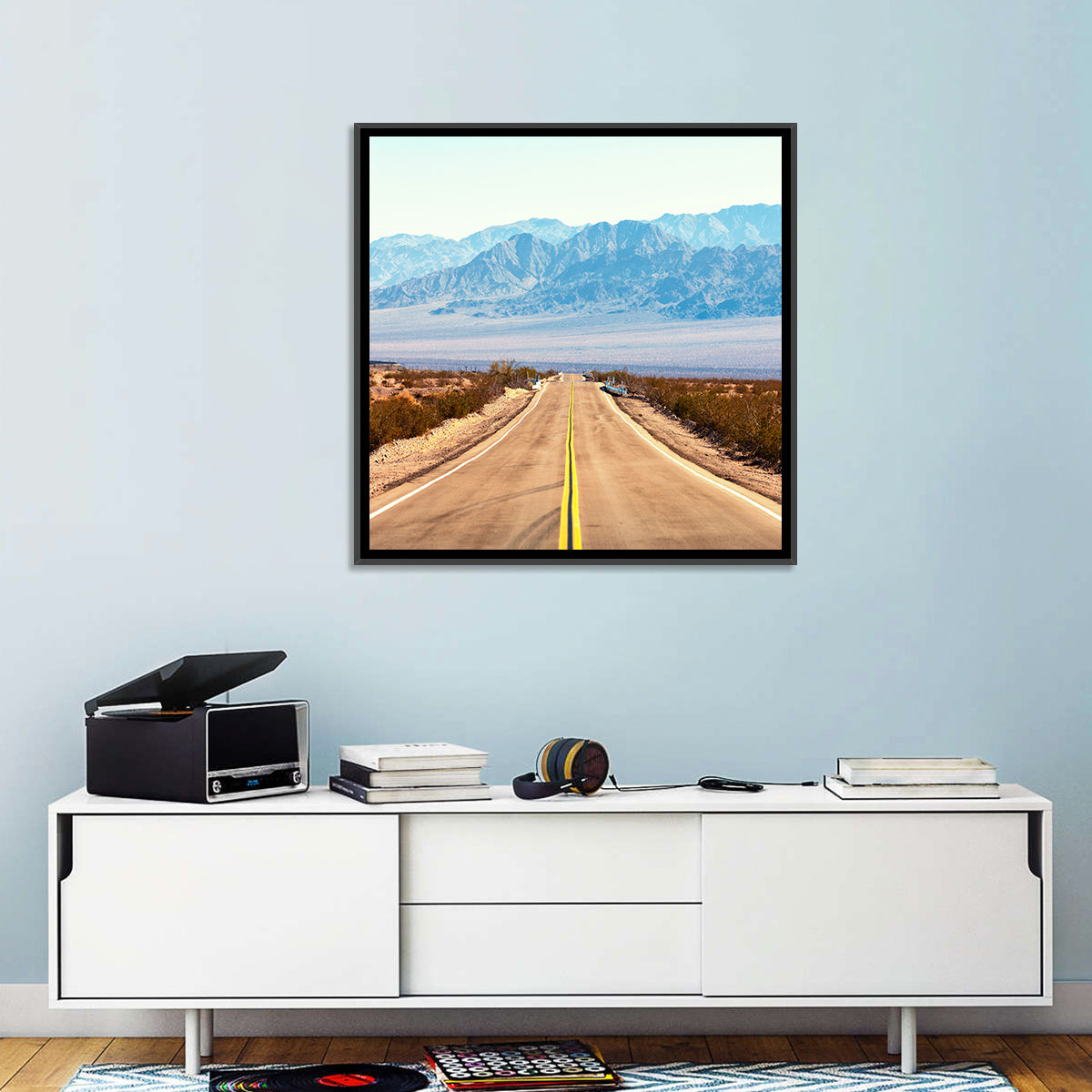 Mojave Desert Route 66 Wall Art in a room, square