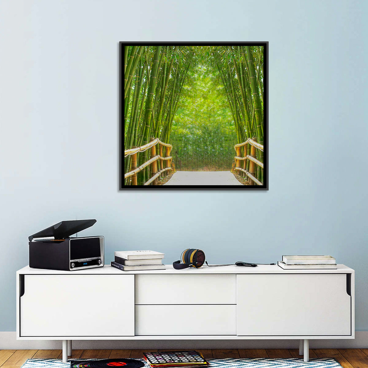 Bamboo Alley Wall Art in a room, square