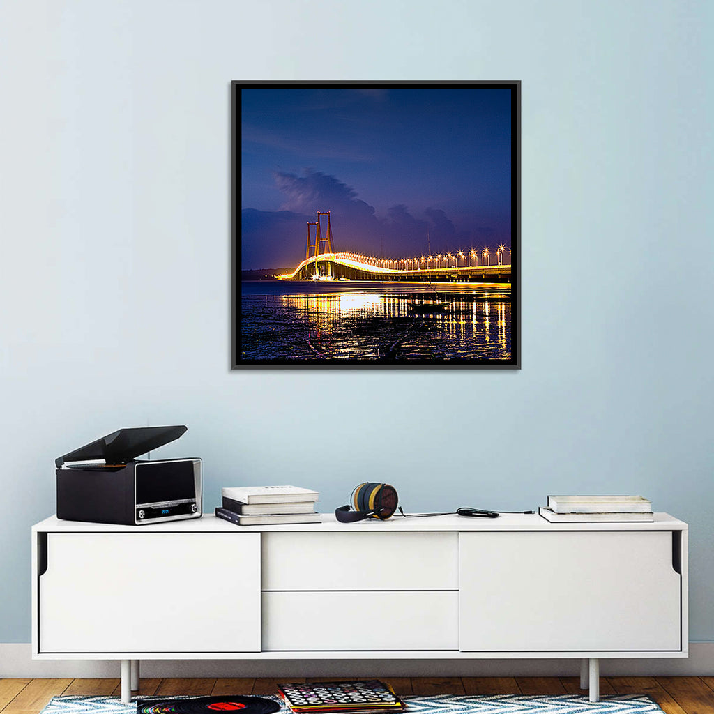 Suramadu Bridge at Dusk Wall Art