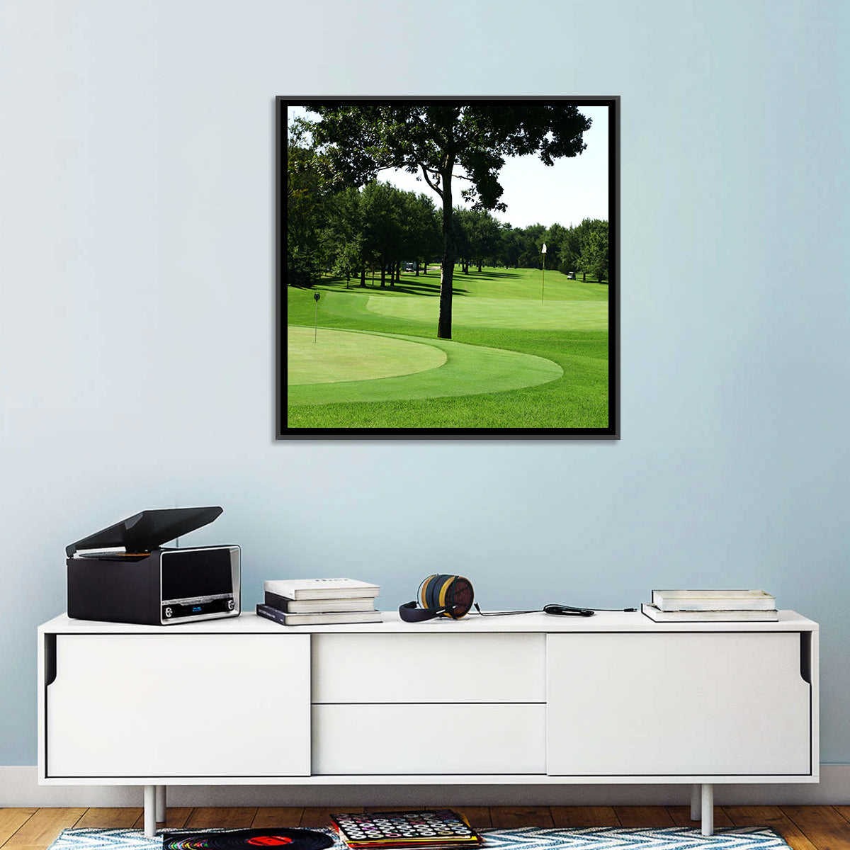 Oklahoma Golf Course Greens Wall Art in a room, square
