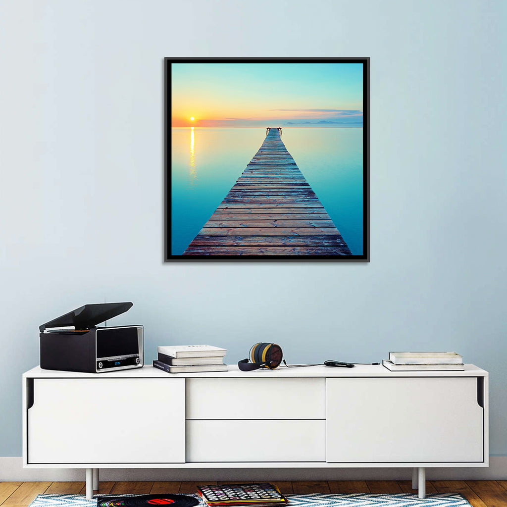Wooden Footbridge at Sunset Wall Art