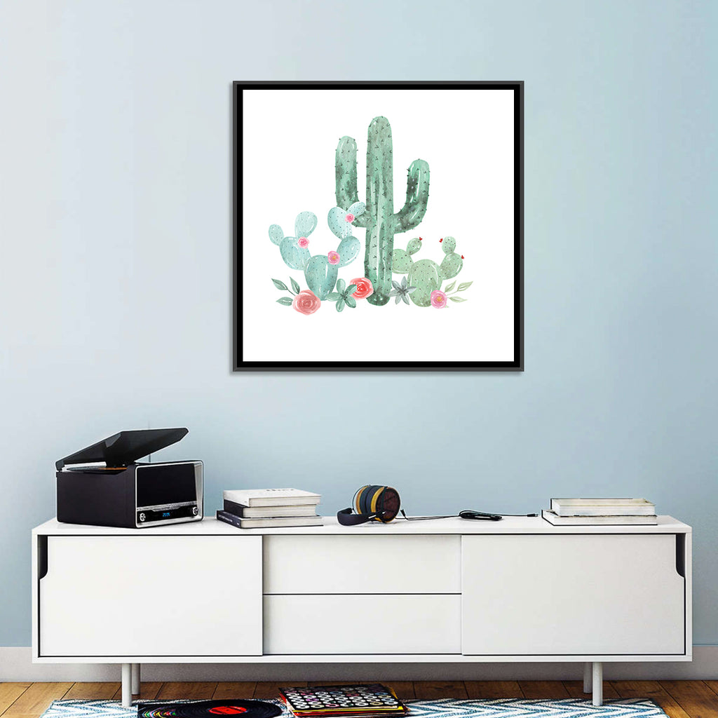 Watercolor Cactus Bouquet Wall Art