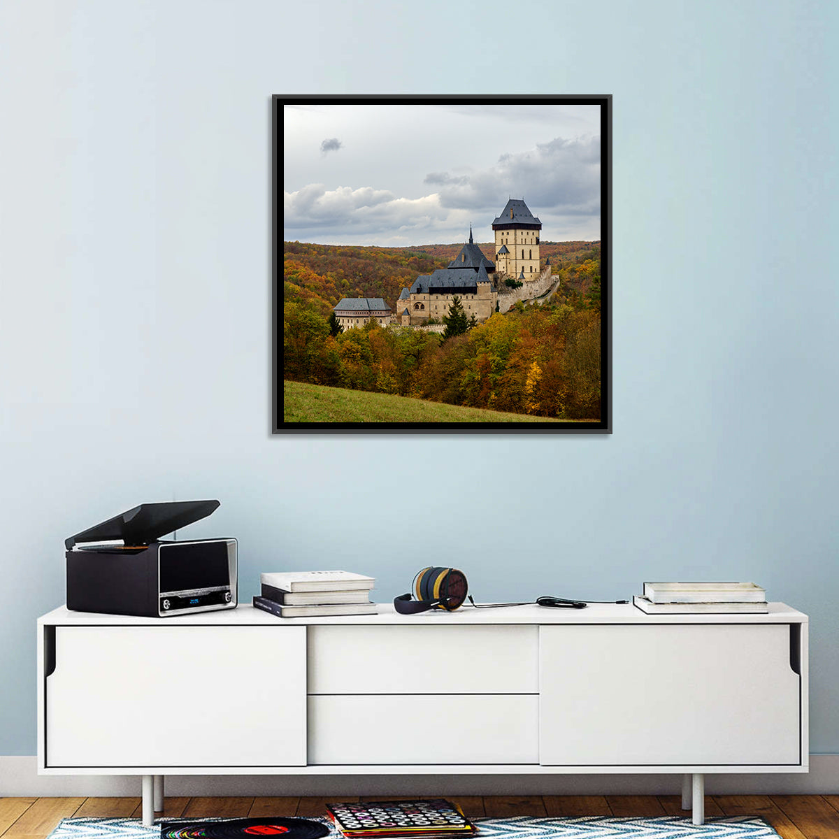 Karlštejn Castle in Autumn Forest Wall Art