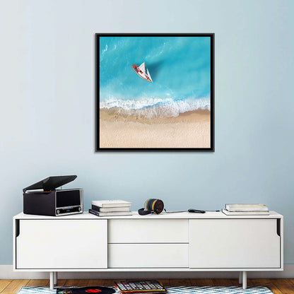 Aerial Beach & Yacht Wall Art