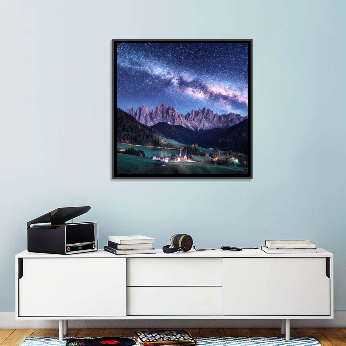 Santa Maddalena Night Sky Wall Art in a room, square