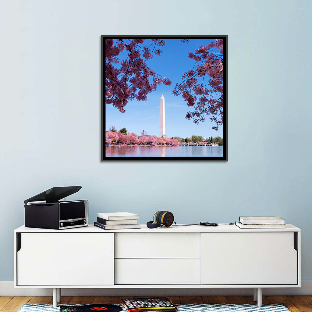 Washington Monument with Cherry Blossoms Wall Art