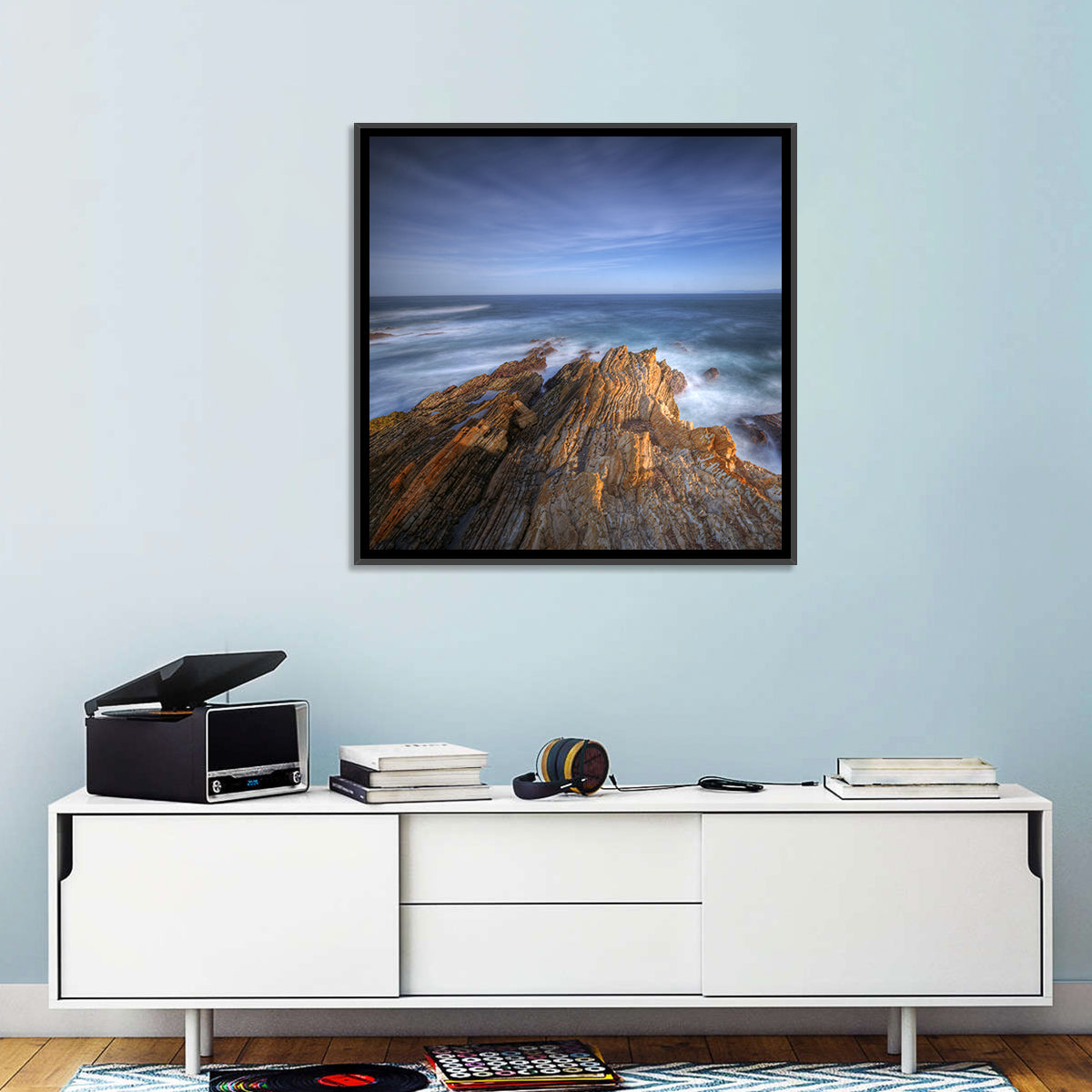 Montana De Oro Golden Coastline Wall Art in a room, square