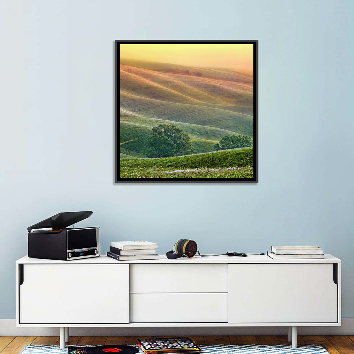 Tuscan Rolling Hills Wall Art in a room, square