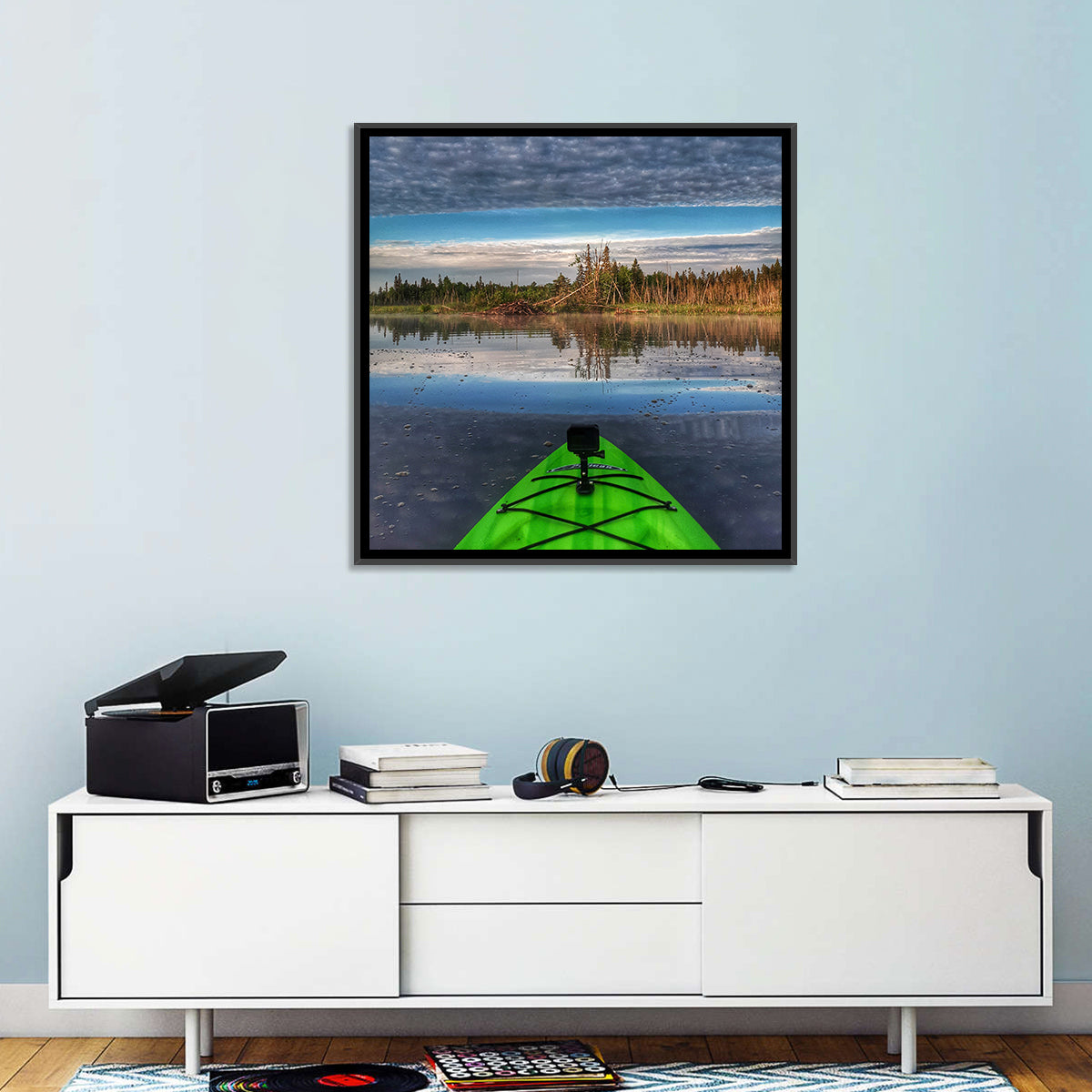 Crown Land Kayak View Ontario Wall Art in a room, square