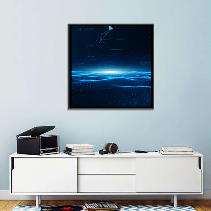 Digital Data Waves Wall Art