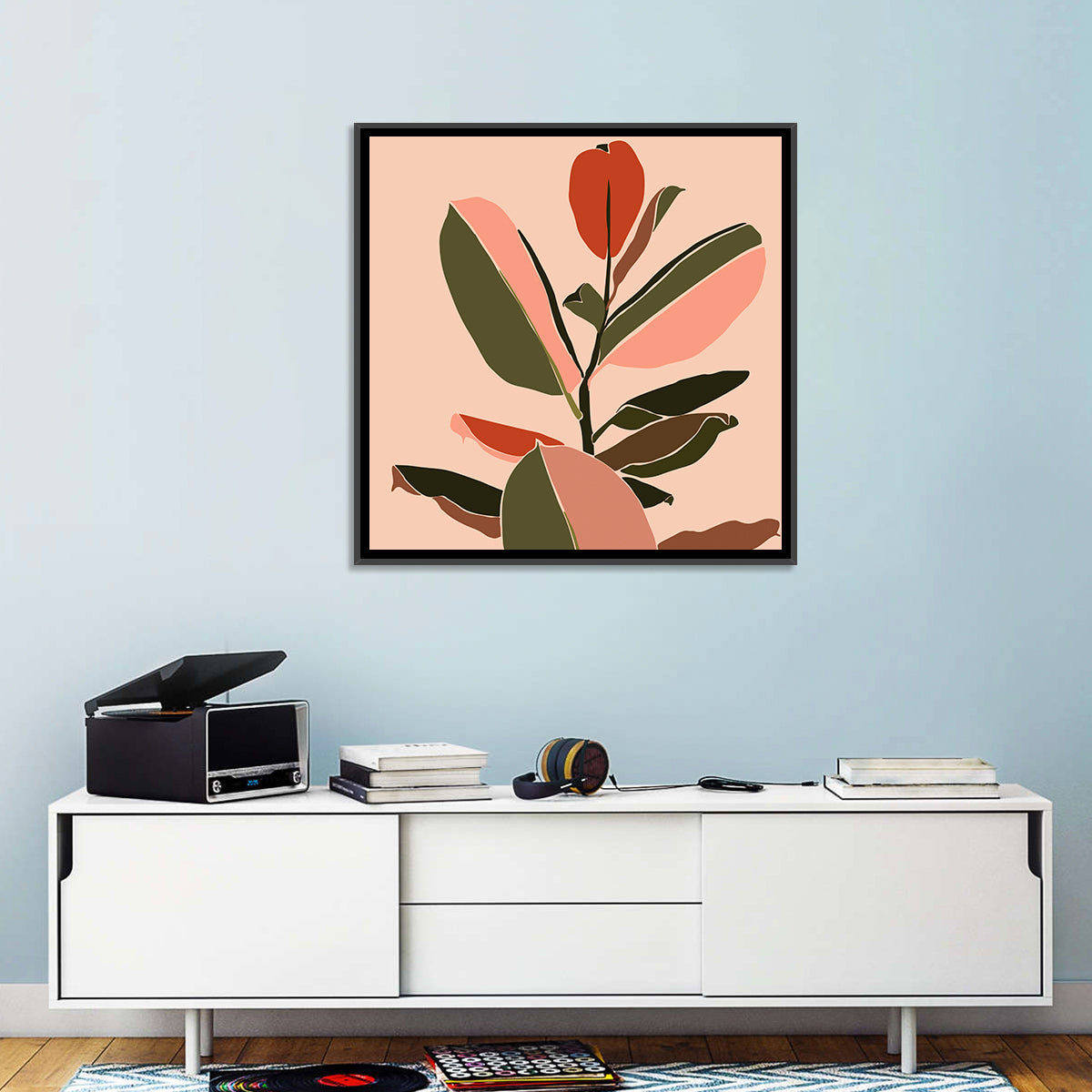 Ficus Leaves Silhouette Wall Art
