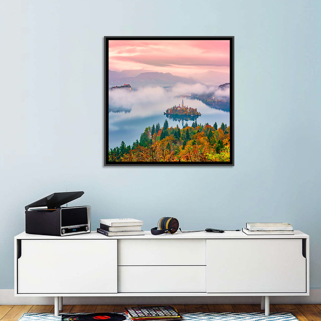 Misty Morning Over Lake Bled Wall Art