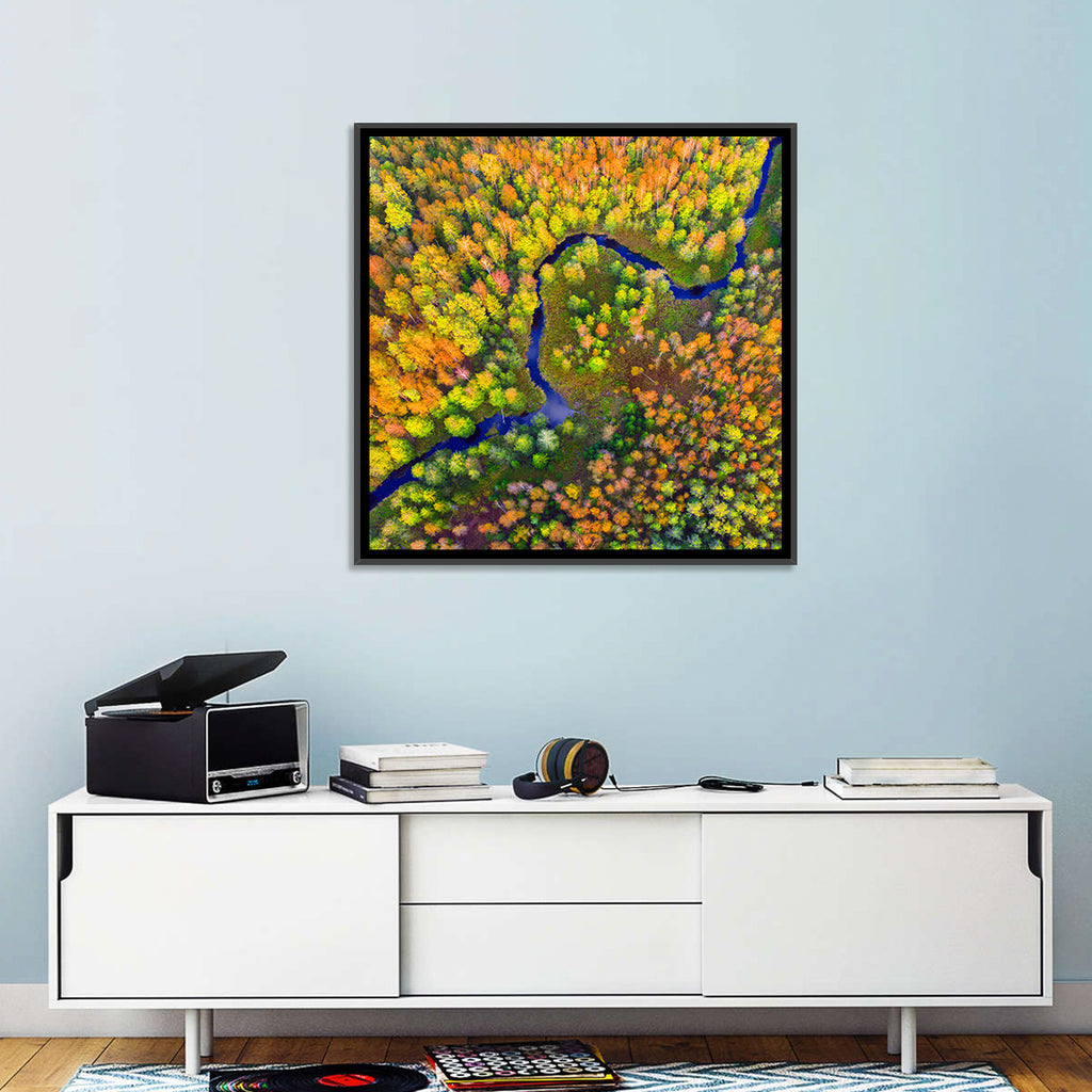Winding Autumn River Wall Art