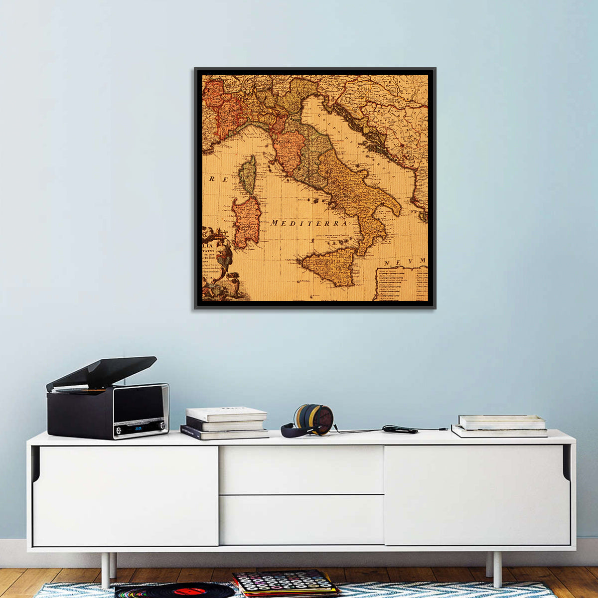 Antique Italian Map Wall Art