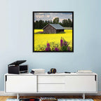 Finnish Barn in Yellow Field Wall Art