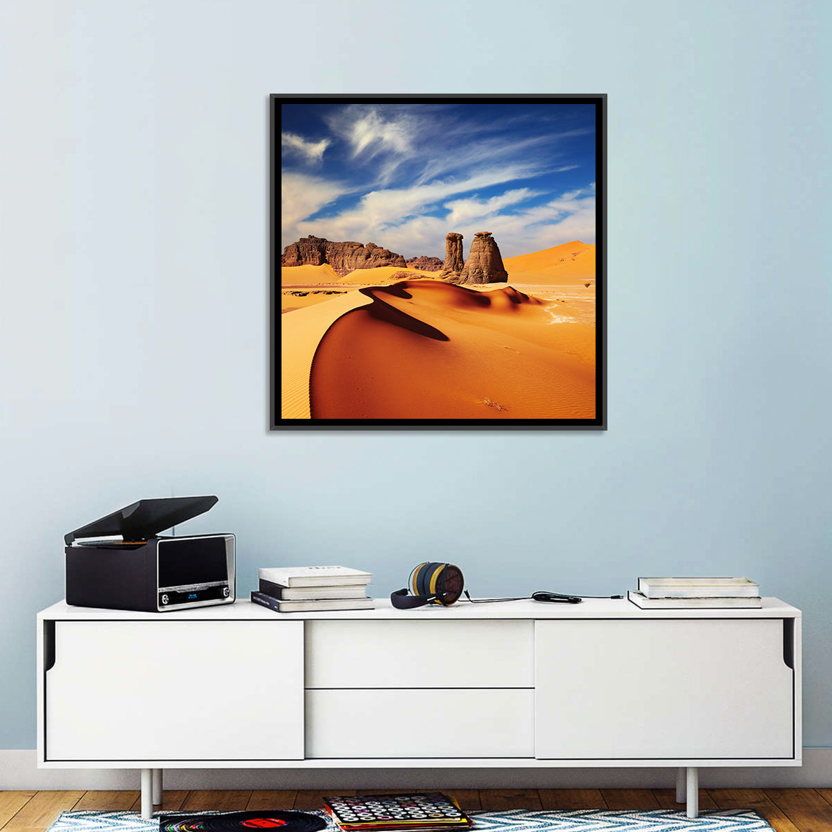 Tadrart Rouge Sand Dunes Wall Art in a room, square
