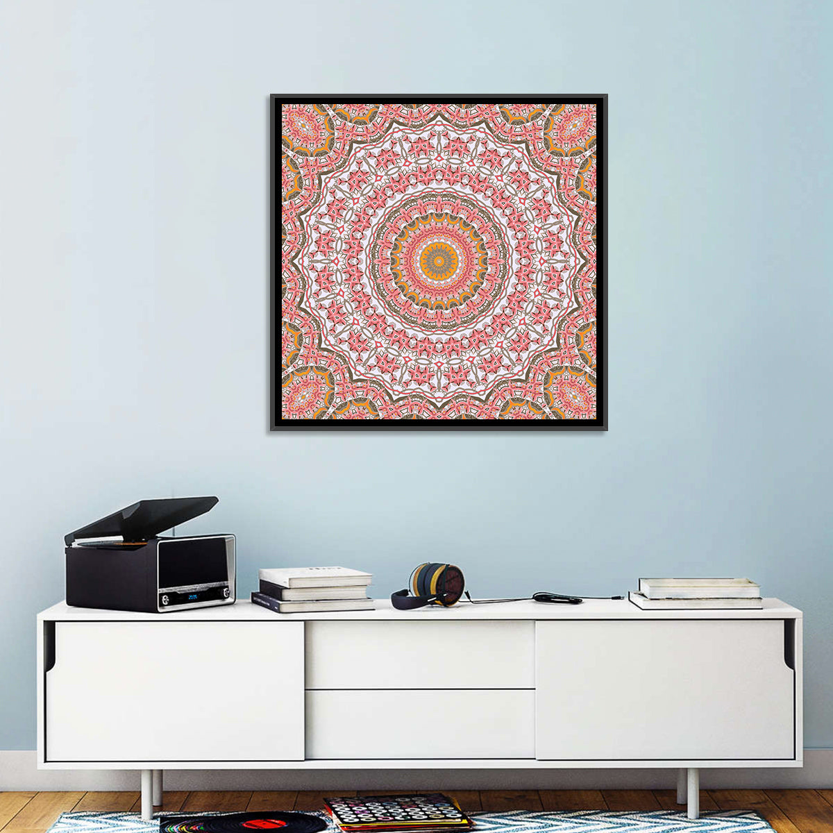 Pink Mosaic Mandala Wall Art