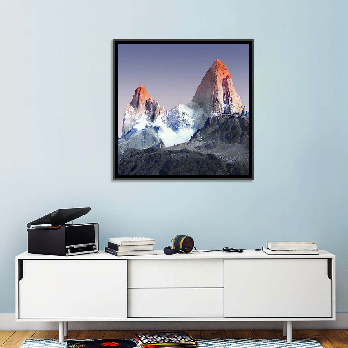 Mount Fitz Roy Wall Art in a room, square