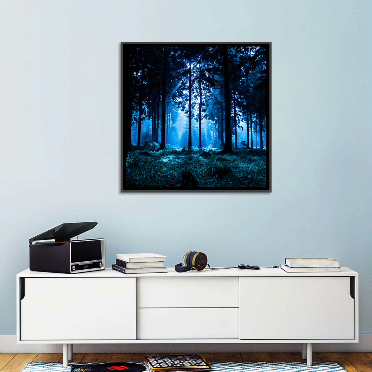 Thuringia Forest at Dusk Wall Art in a room, square