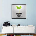 Young Plant on Globe Wall Art
