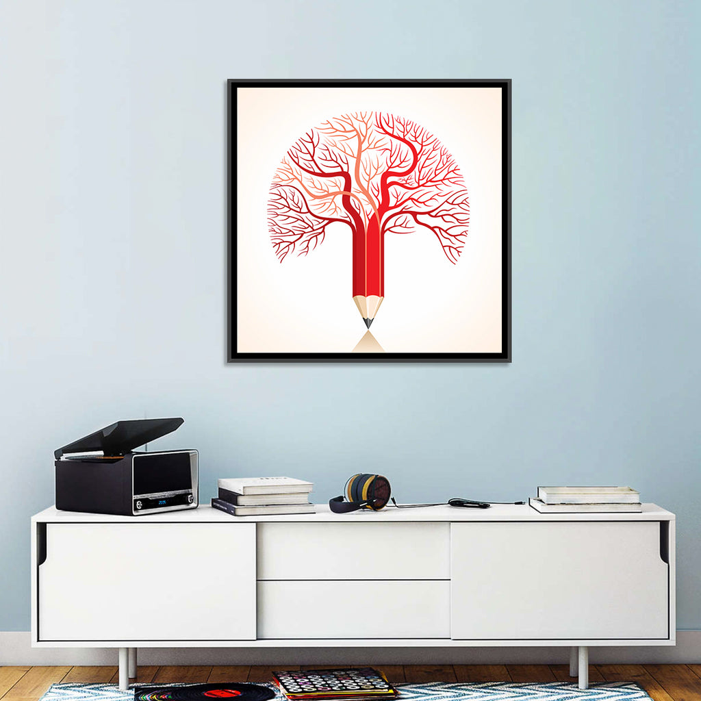 Knowledge Tree Pencil Illustration Wall Art