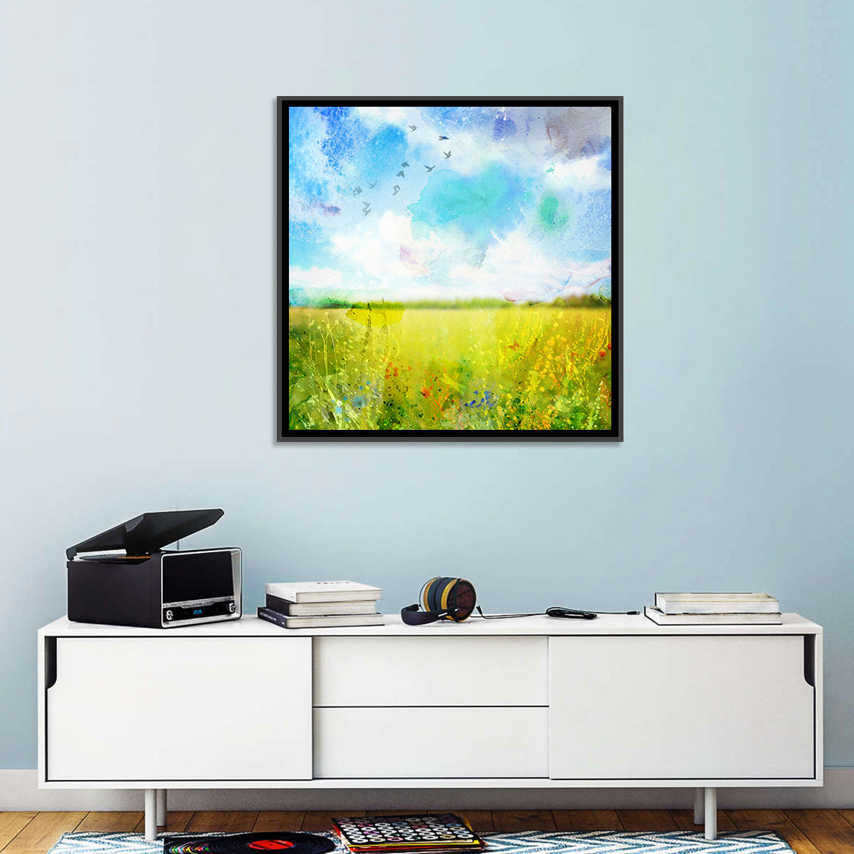 Watercolor Wildflower Field Wall Art