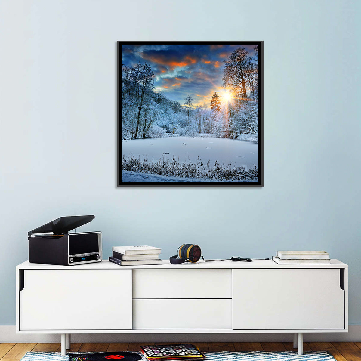 Frozen Forest Lake Wall Art