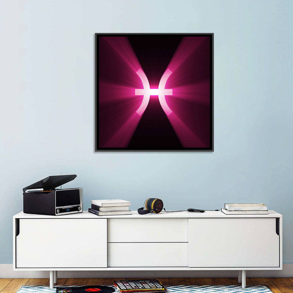 Magenta Pisces Symbol Wall Art