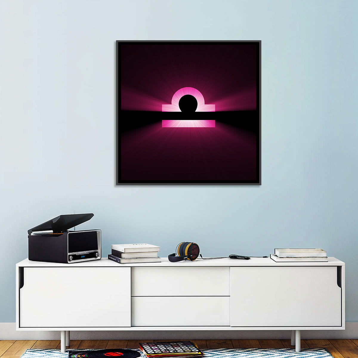 Libra Symbol Neon Glow Wall Art