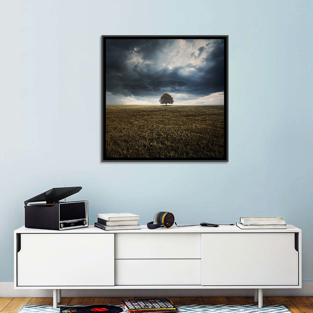 Lone Tree Under Storm Clouds Wall Art