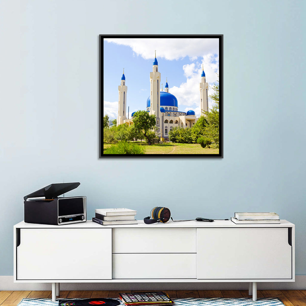 Blue Domed Mosque with Golden Minarets Wall Art