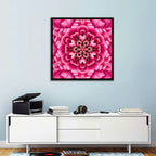 Kaleidoscopic Pink Chrysanthemum Mandala Wall Art