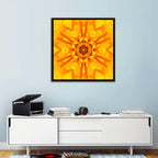 Golden Dahlia Mandala Wall Art