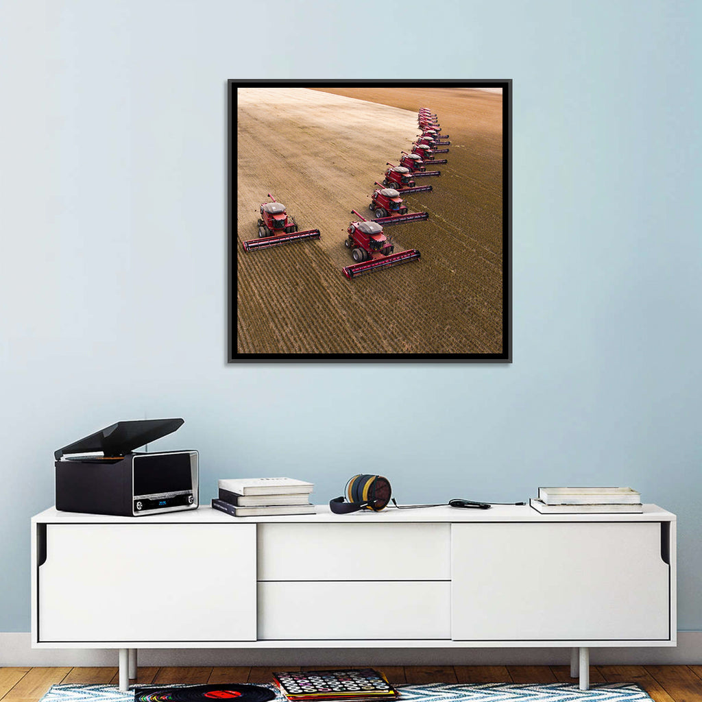 Aerial Soybean Harvest Wall Art