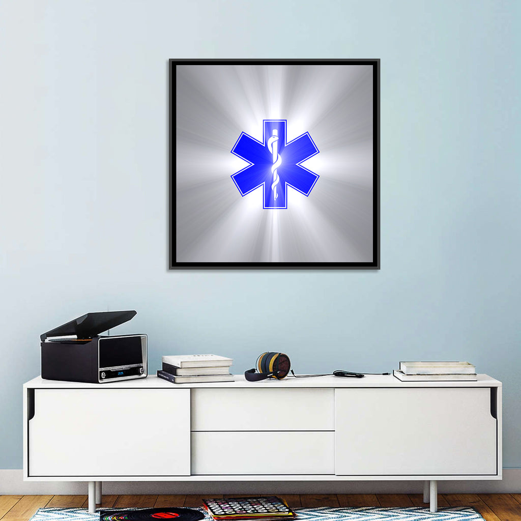 Star of Life with Rod of Asclepius Wall Art