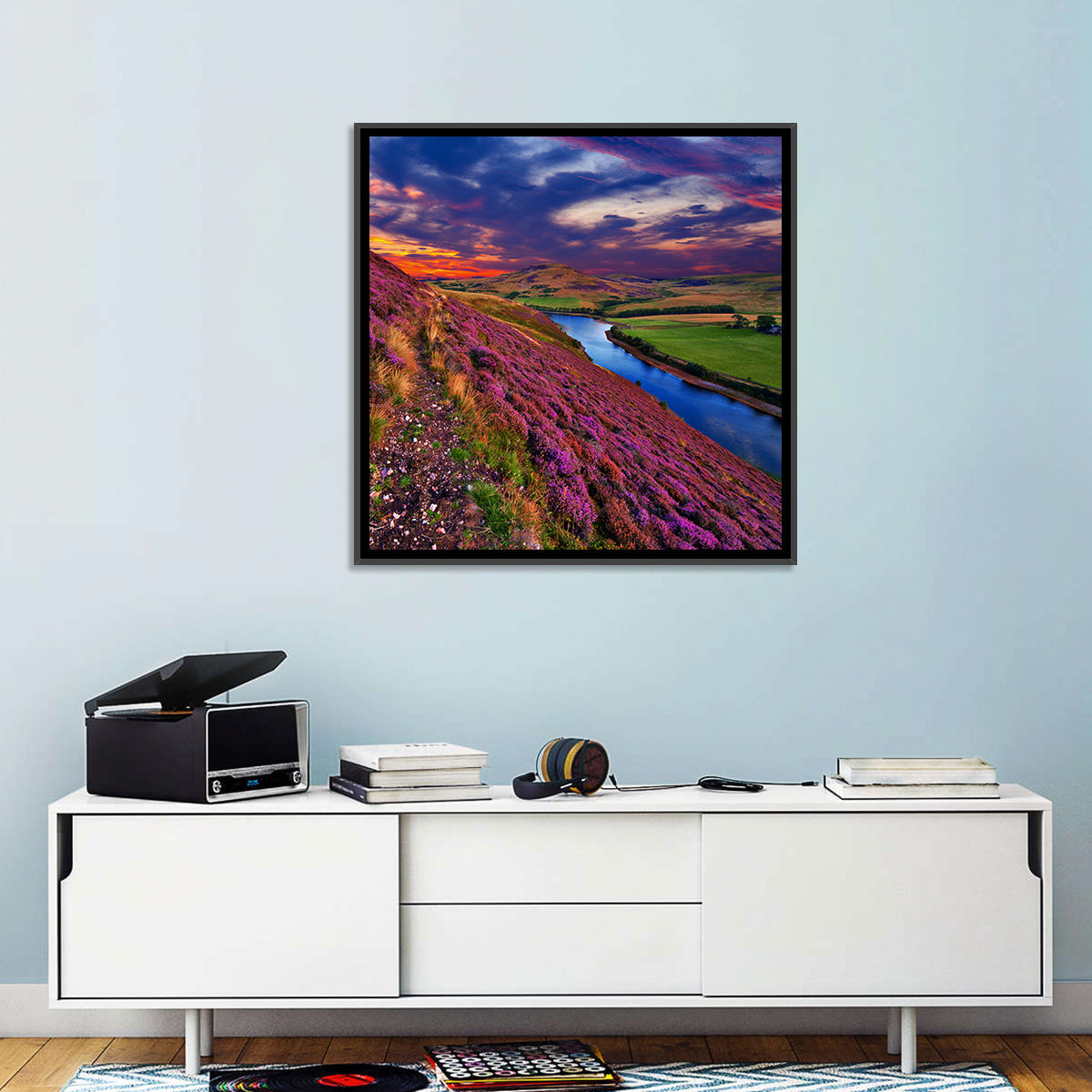 Pentland Hills Heather, Edinburgh Wall Art in a room, square
