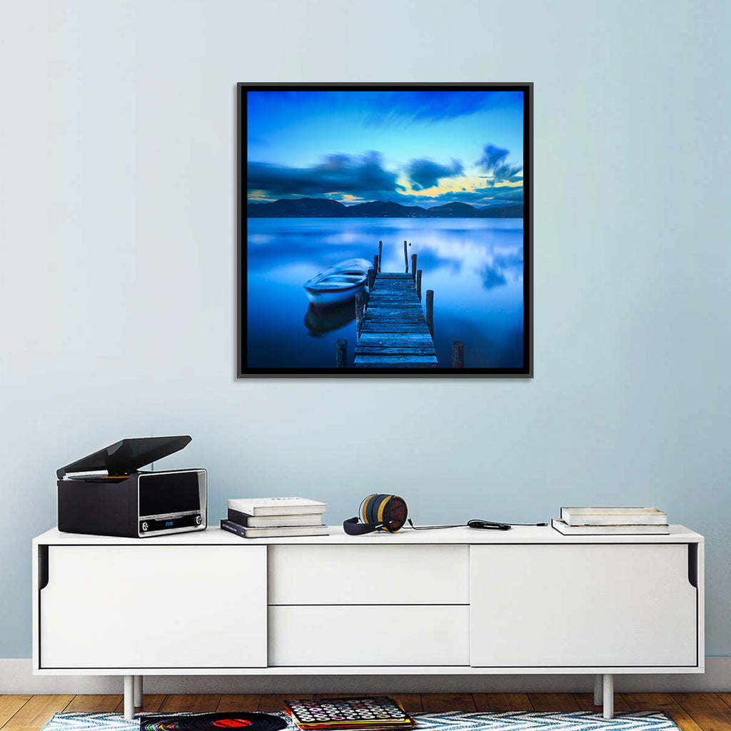Boat and Wooden Pier Wall Art