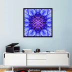 Kaleidoscopic Cornflower Mandala Wall Art