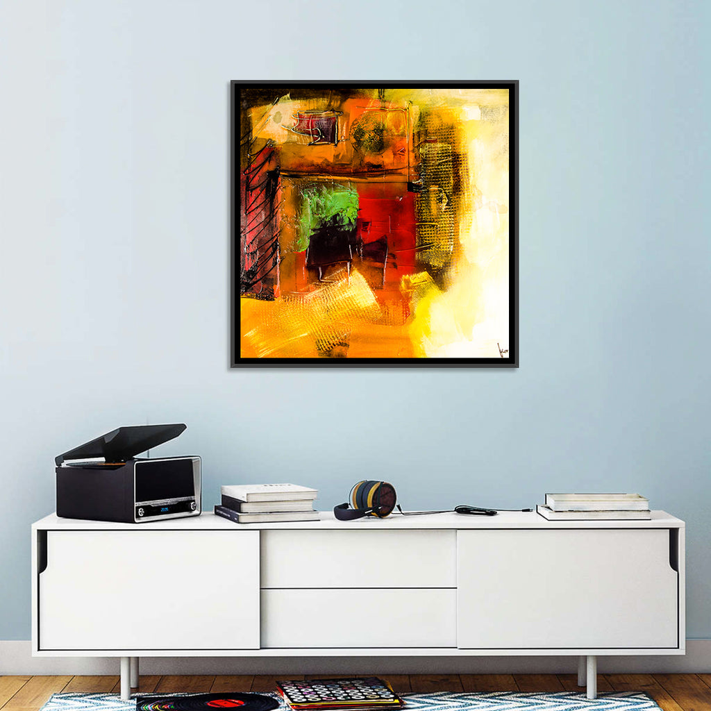 Layered Geometric Abstract in Warm Tones Wall Art
