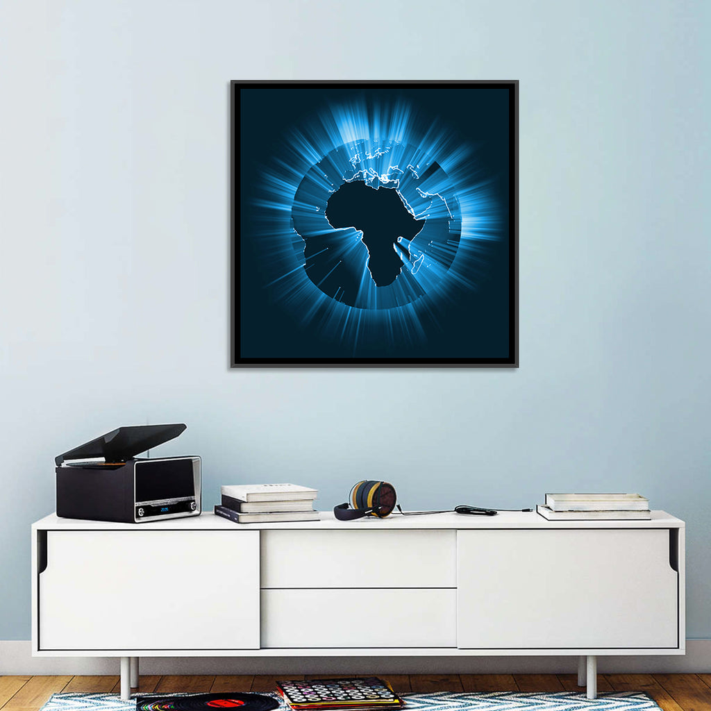 Glowing Africa Globe Wall Art