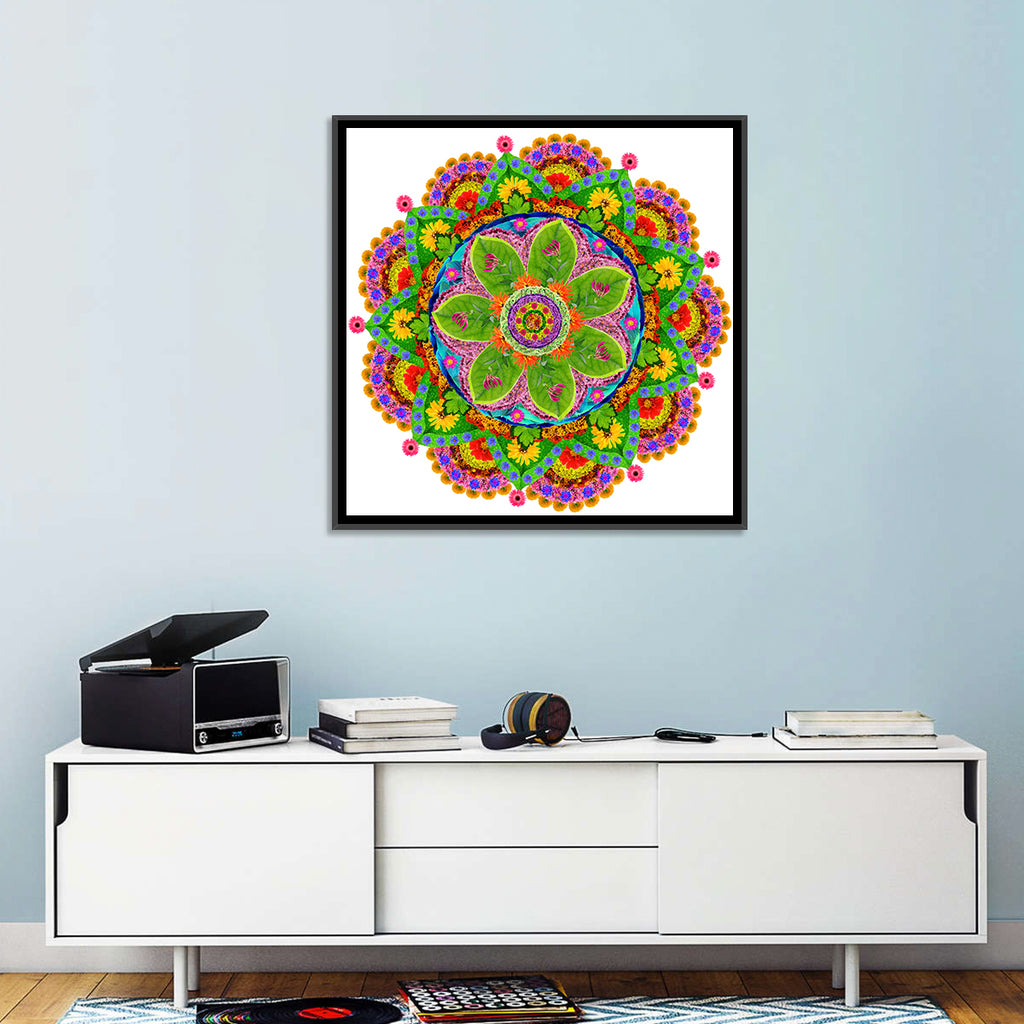 Vibrant Floral Petal Mandala Wall Art