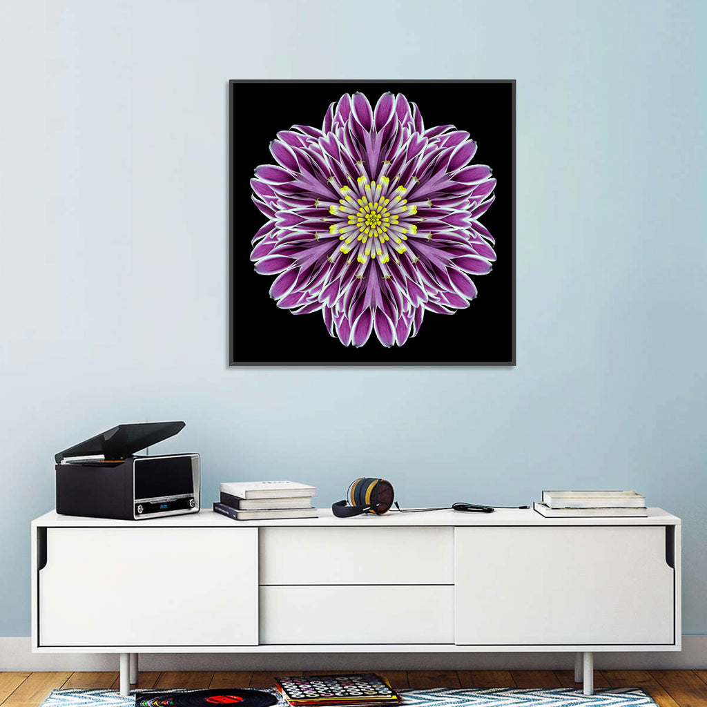 Kaleidoscopic Pink Floral Mandala Wall Art
