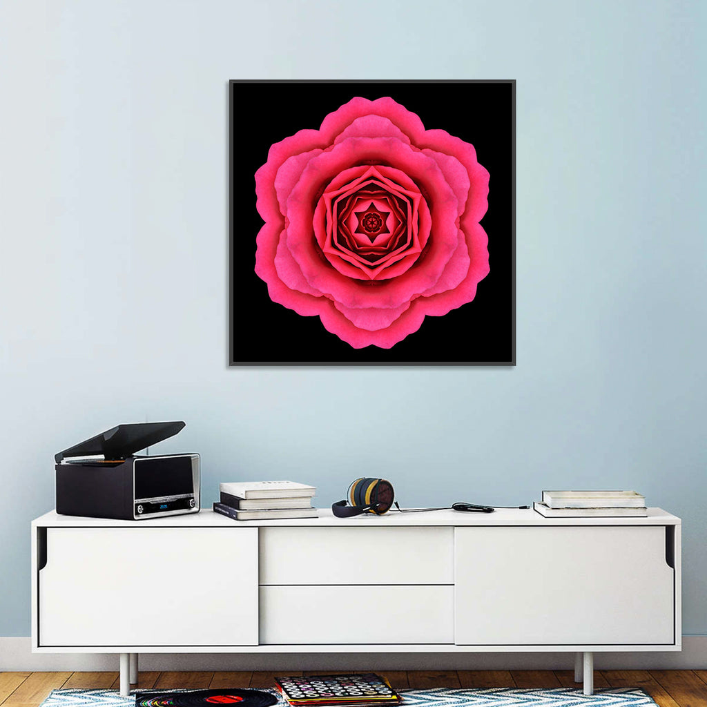 Magenta Rose Mandala Pattern Wall Art